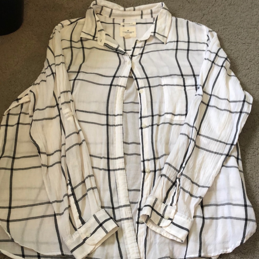 AE white and black flannel